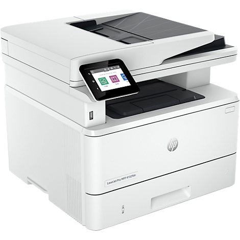 Imprimante multifonction HP LaserJet Pro MFP 4102fdn, N&amp;B, impression/copie/numérisation/télécopie, USB/LAN, recto-verso, jusqu'à DIN A4, L 420 × P 390 × H 323 mm
