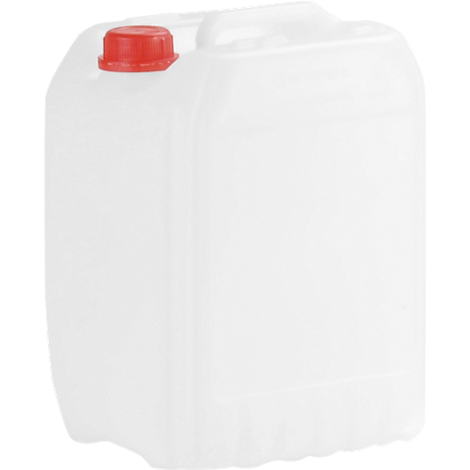 White canister with red cap.