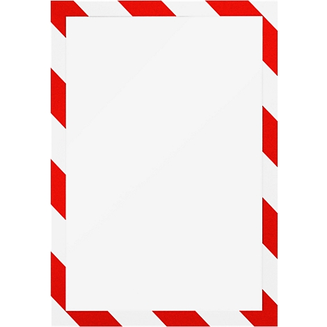 A white sheet of paper, framed by a red and white warning tape pattern.