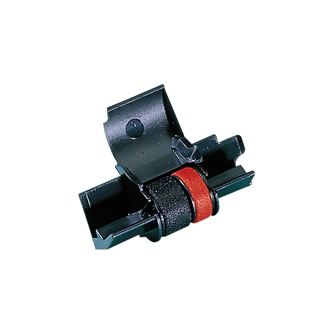 Black and red plastic printer roller mechanism.