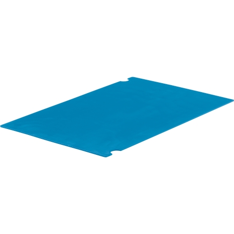 Blue rectangular piece of fabric, with slightly rounded corners.
