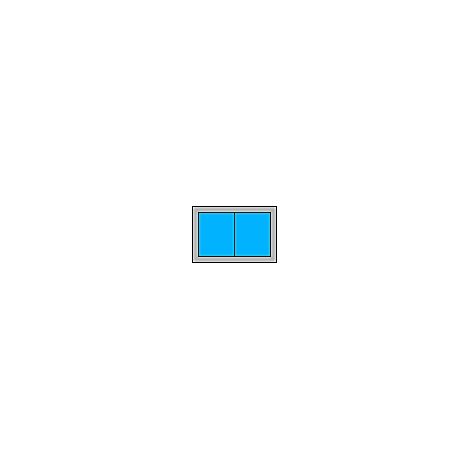 Two blue squares side by side, framed in gray and black.