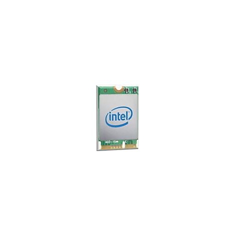 Rechteckiges Intel Wi-Fi Modul mit grünem PCB und silbernem Metallgehäuse auf weißem Hintergrund.