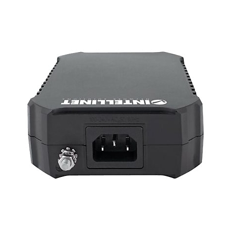 Schwarzer Elektronik-Adapter mit Stromanschluss, 'INTELLINET' Schriftzug.
