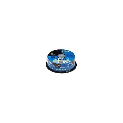 DVD-R dans un support. Surface bleue et noire avec des impressions.