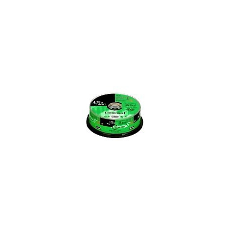 Un empilement de DVD verts et noirs, emballÃ©s dans un Ã©tui en plastique transparent. Un logo blanc est visible sur l'un des DVD.