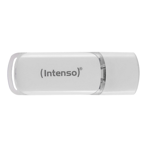 Ein weißer USB-Stick mit dem Schriftzug (Intenso)®.