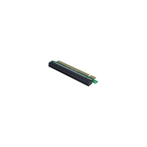 PCI-Express Riser-Karte mit schwarzem Steckplatz auf grüner Platine.