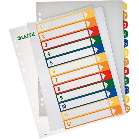 LEITZ Intercalaires en plastique numériques A4 large 1-10 Gris -  Intercalaire - LDLC