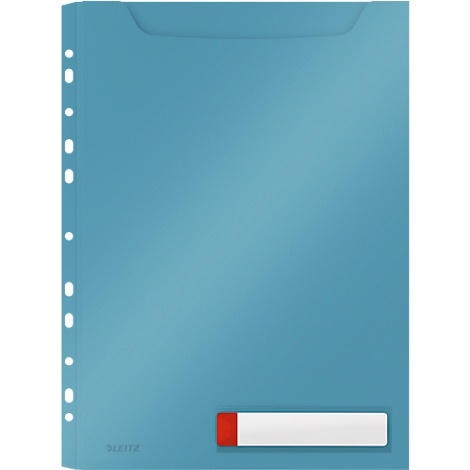 Intercalaires transparent Cosy Leitz®, opaque Privacy Maxi, opaque, A4, jusqu'à 150 feuilles, bord perforé pliable, étiquette d'écriture, 3 pièces, bleu