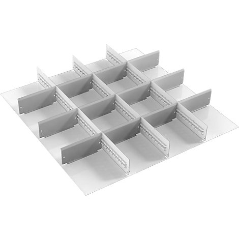 Grijze, rasterachtige structuur. De structuur is opgebouwd op een transparante plaat.