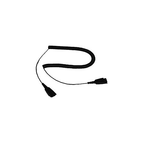 Câble spiralé noir avec deux connecteurs. Le câble s'enroule au milieu.