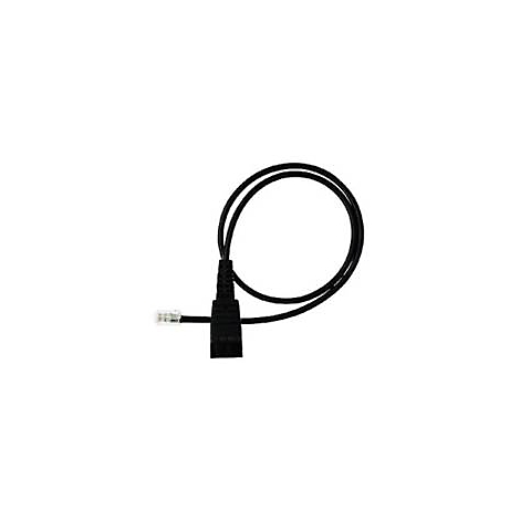 Un câble noir avec un connecteur à une extrémité et un autre connecteur à l'autre extrémité, disposés en boucle.