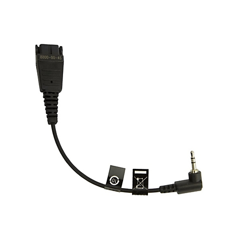 Un câble noir avec différents connecteurs. En haut, une prise rectangulaire avec l'inscription 8800-00-45. À l'autre extrémité, une prise jack de 3,5 mm.
