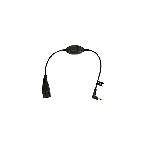 Câble de casque noir avec connecteur et commande.