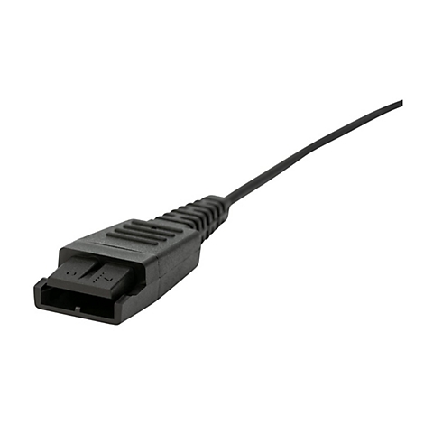 Schwarzer Stecker mit Kabel, Nahaufnahme. Der Stecker hat rechteckige Aussparungen und Rippen.