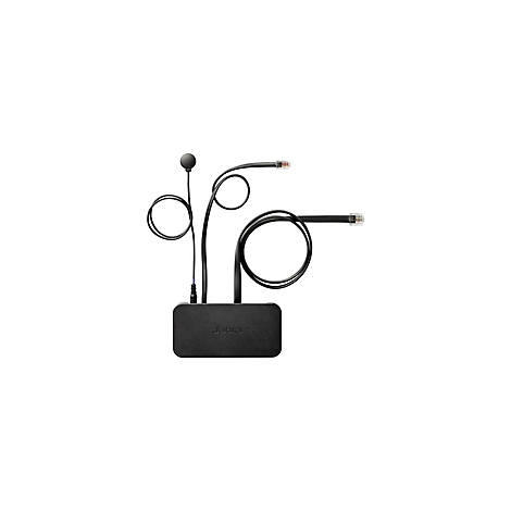 Schwarzes Headset mit Mikrofon und zwei Kabeln mit Steckern.