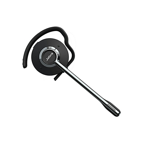 Schwarzes Jabra-Headset mit Bügel und Mikrofon, vor weißem Hintergrund.