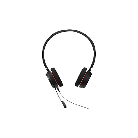 Casque noir avec des accents rouges et un microphone.