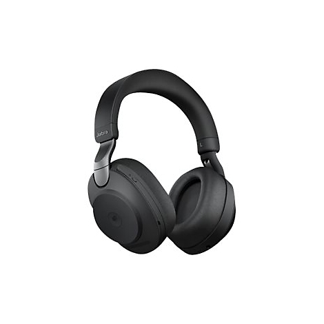 Schwarzer Over-Ear-Kopfhörer mit Logo "Jabra" auf hellem Hintergrund.