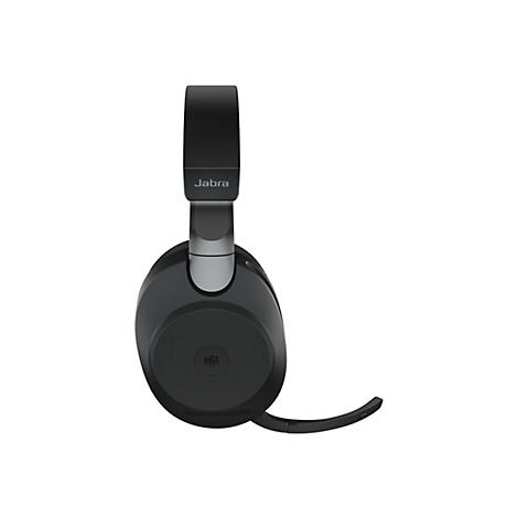 Casque Jabra gris foncé avec arceau et microphone.