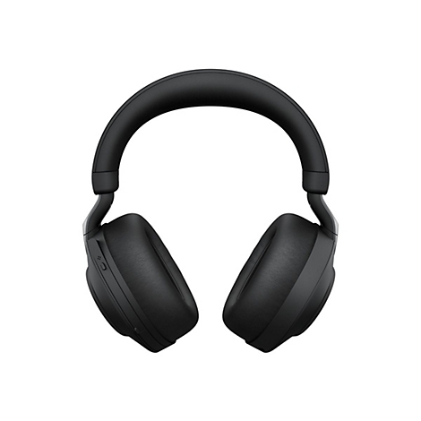Casque circum-auriculaire noir sur fond blanc. Un bandeau rembourrÃ© se trouve au-dessus des oreillettes.
