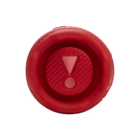 Rote, kreisförmige Passiv-Bassmembran eines JBL-Lautsprechers mit mittigem Logo auf weißem Hintergrund.