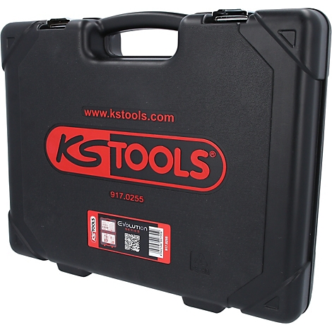Mallette à outils noire de KS Tools avec logo rouge sur le devant.