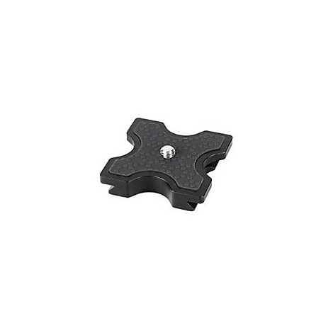 Support de caméra noir en forme d'étoile avec surface texturée et vis.