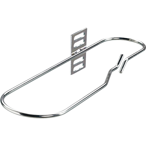 Metalen haak voor wandmontage. Metalen haak met rechthoekige wandbeugel.