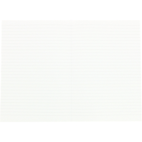 Open notitieboek met witte, horizontaal gelinieerde pagina's.