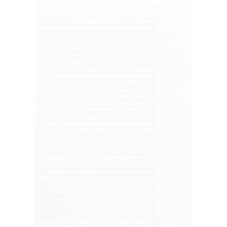 Gelinierte liniertes Papier, mit senkrechtem weißem Rand.