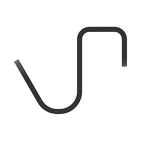 S-vormig metalen onderdeel met schuine uiteinden.