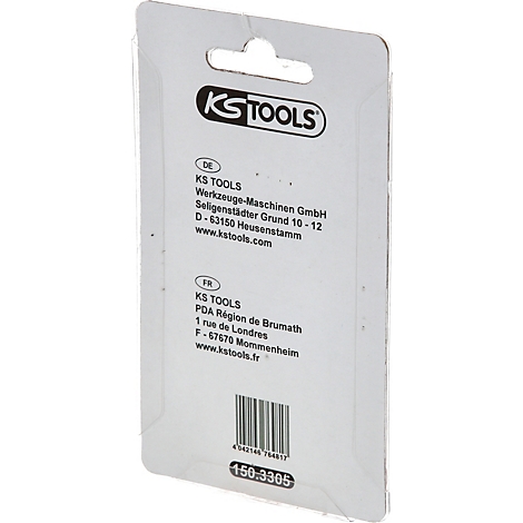 Verpackung mit dem Logo von KS Tools. Textinformationen in deutscher und französischer Sprache.