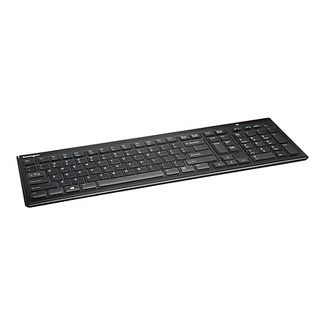 Schwarze Kensington-Tastatur auf weißem Hintergrund.