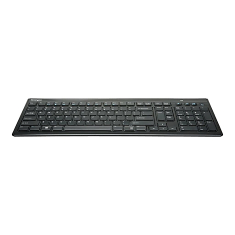Schwarze Kensington-Tastatur auf weißem Hintergrund.
