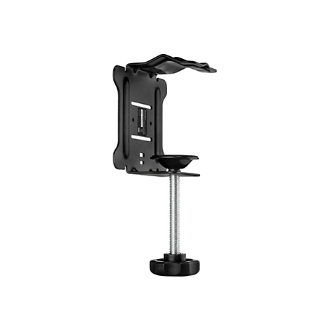 Schwarze Kensington Docking-Station-Halterung zur Tischmontage mit verstellbarer Schraubklemme.