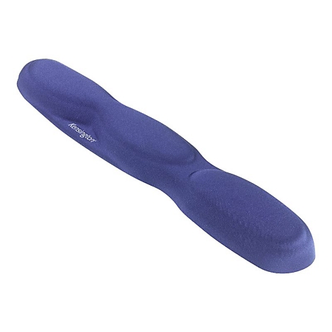 Blaues ergonomisches Handgelenkpad. Der Schriftzug "Kensington" ist abgebildet.
