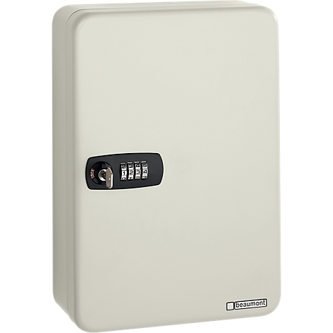 Beige key safe with combination lock.