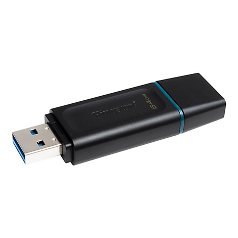 Kingston DataTraveler Exodia - USB-Flash-Laufwerk - 64 GB - USB 3.2 Gen 1 - Schwarz mit Türkis