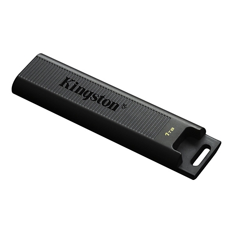 Schwarzer Kingston USB-Stick. Aufschrift Kingston und 1TB.