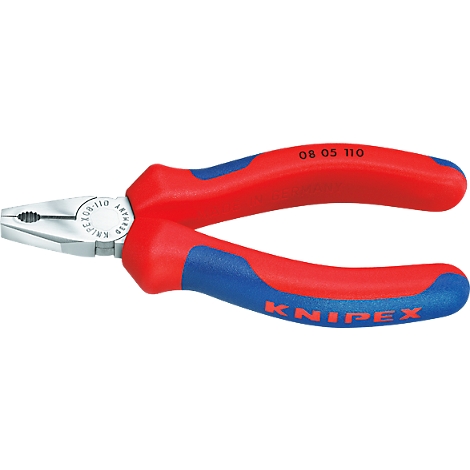Pliers with red and blue handles; "08 05 110" is printed on top.