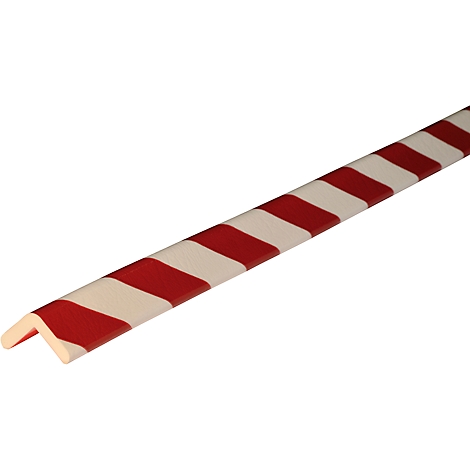 Red and white striped corner profile.