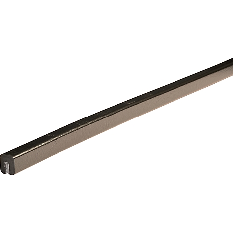 Draufsicht auf einen Metallstift, der diagonal von links unten nach rechts oben verläuft. Die Oberfläche ist leicht glänzend.