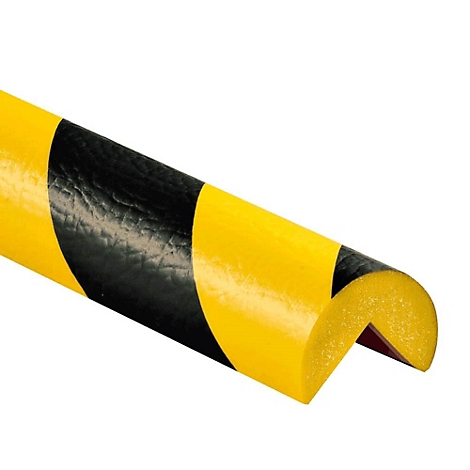 Protector de bordes amarillo y negro en forma de U.