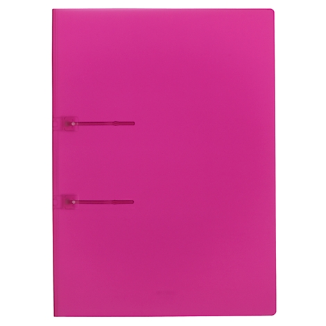Pink folder, two binder arms.