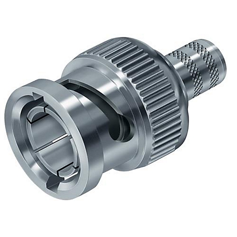Metalen connector met een gegolfd oppervlak.