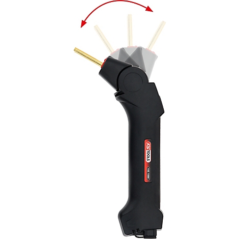 Schwarzes Schweissbrenner-Handstück mit verstellbarem Kopf und rotem KS Tools Logo.