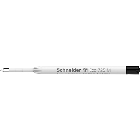 Weißer Stift mit schwarzer Kappe, Aufschrift: Schneider Eco 725 M.