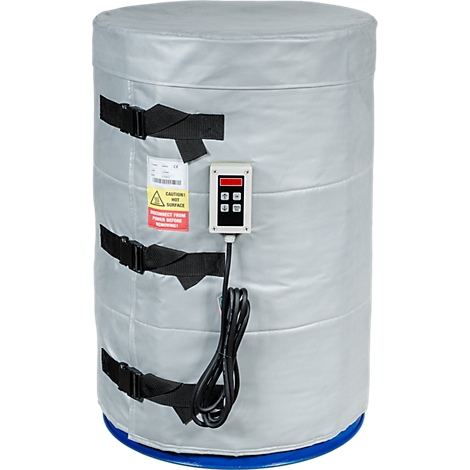 Protection thermique cylindrique avec sangles noires et panneau de contrôle.